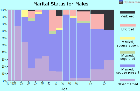 Zip code 55390 marital status for males