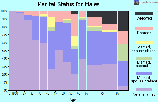 Zip code 55405 marital status for males