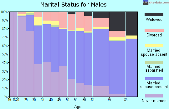 Zip code 55423 marital status for males
