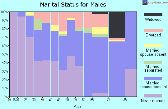 Zip code 55425 marital status for males