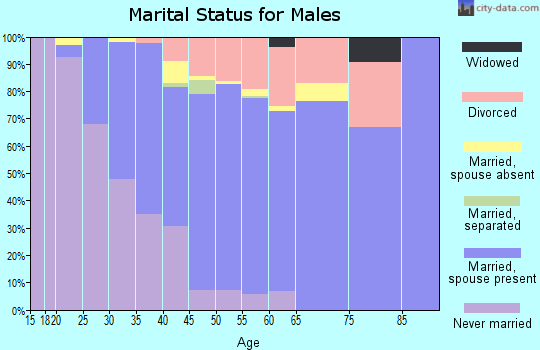 Zip code 55444 marital status for males