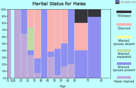 Zip code 55716 marital status for males