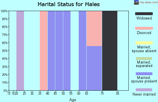 Zip code 55784 marital status for males