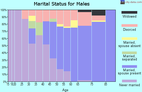 Zip code 55790 marital status for males