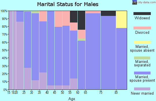 Zip code 57033 marital status for males