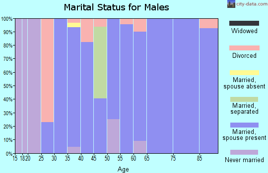 Zip code 57038 marital status for males