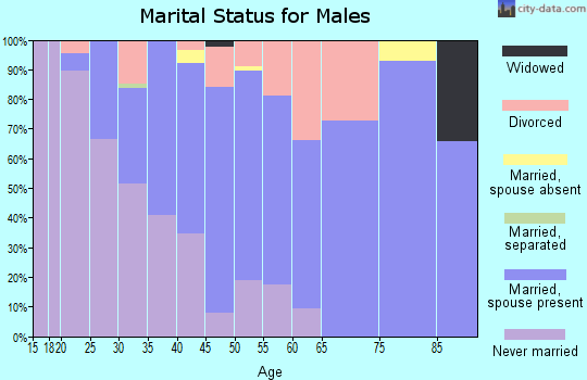 Zip code 57069 marital status for males
