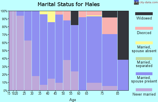Zip code 57070 marital status for males