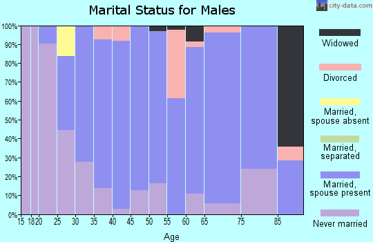Zip code 57071 marital status for males