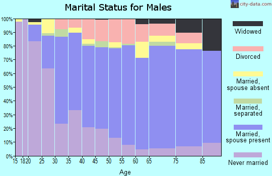 Zip code 57103 marital status for males