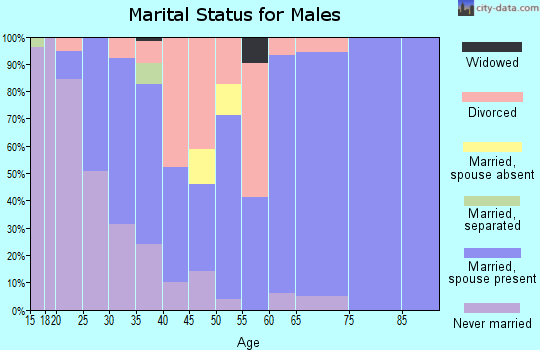 Zip code 57107 marital status for males