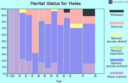 Zip code 57223 marital status for males