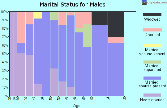 Zip code 57235 marital status for males