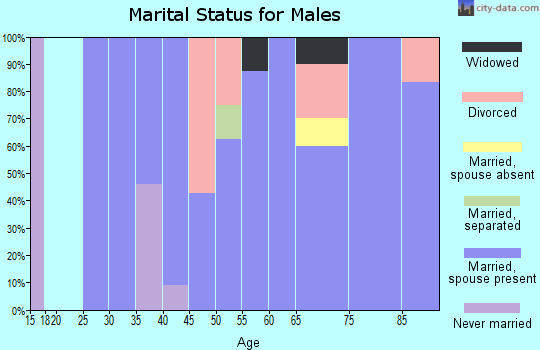 Zip code 57268 marital status for males
