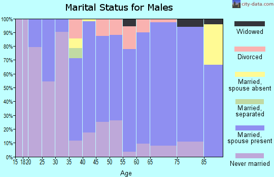 Zip code 57274 marital status for males