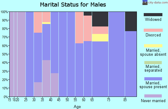 Zip code 57370 marital status for males