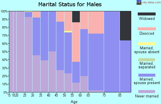 Zip code 57430 marital status for males