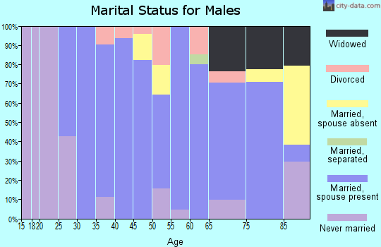 Zip code 57445 marital status for males