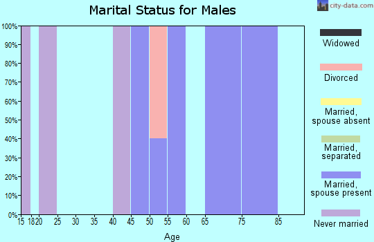 Zip code 57457 marital status for males