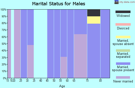 Zip code 57467 marital status for males