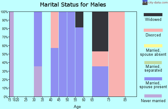 Zip code 57521 marital status for males