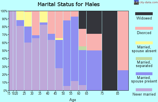 Zip code 57555 marital status for males
