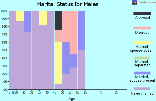 Zip code 57621 marital status for males