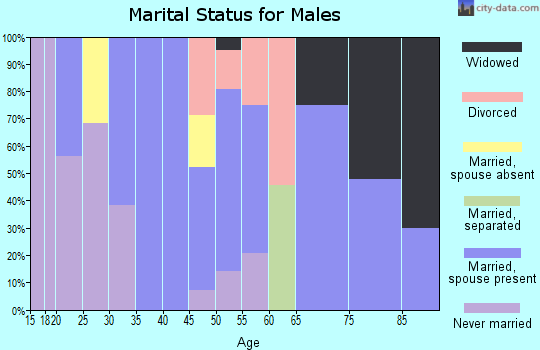 Zip code 57623 marital status for males