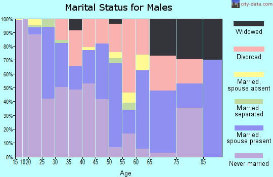 Zip code 57625 marital status for males