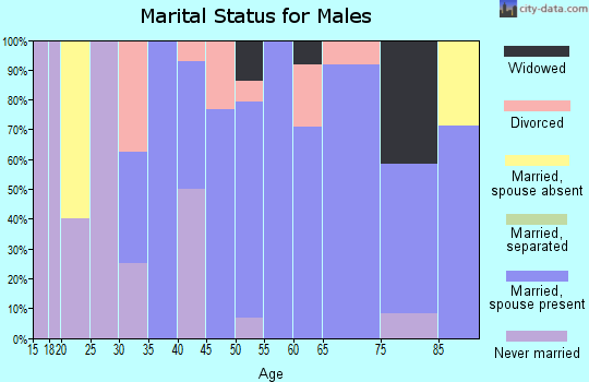 Zip code 57633 marital status for males