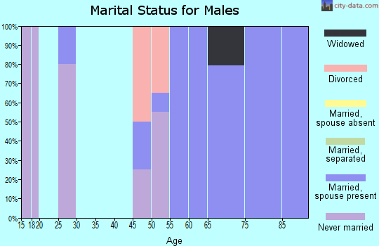 Zip code 57640 marital status for males