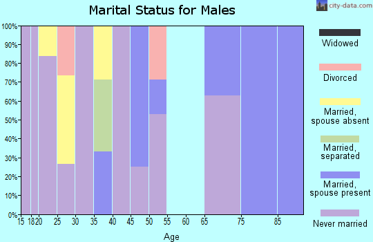 Zip code 57764 marital status for males