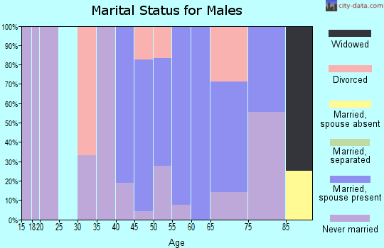 Zip code 58006 marital status for males