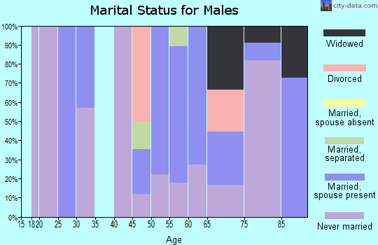 Zip code 58017 marital status for males