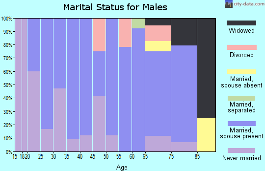 Zip code 58032 marital status for males