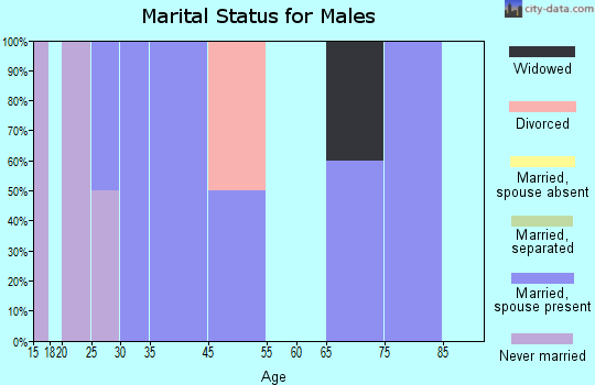 Zip code 58039 marital status for males
