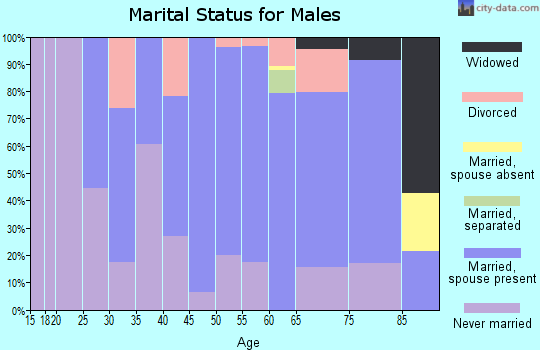 Zip code 58041 marital status for males