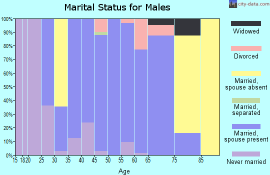 Zip code 58047 marital status for males