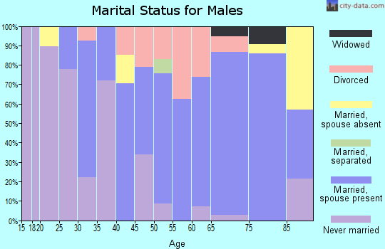 Zip code 58053 marital status for males