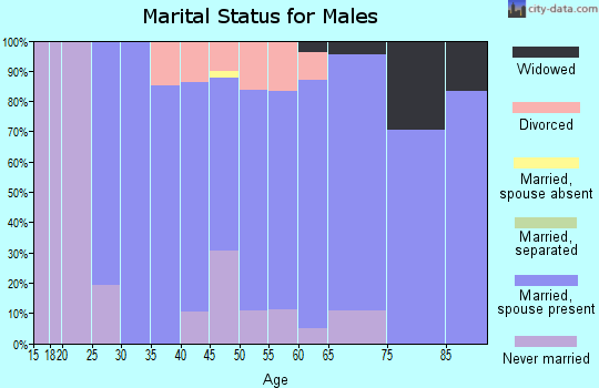 Zip code 58060 marital status for males