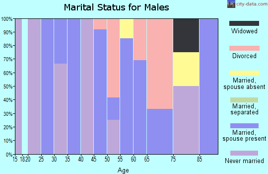 Zip code 58067 marital status for males