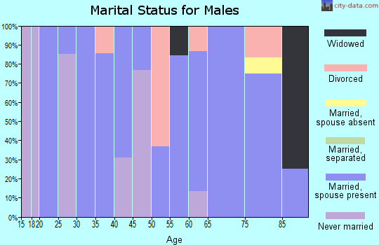 Zip code 58071 marital status for males