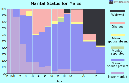 Zip code 58072 marital status for males