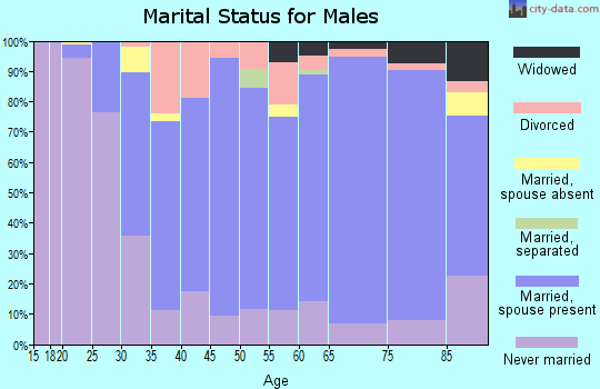 Zip code 58075 marital status for males