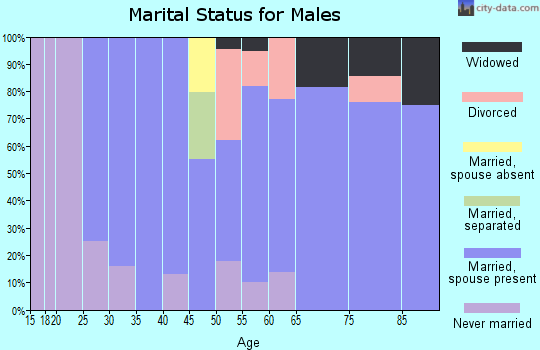 Zip code 58081 marital status for males