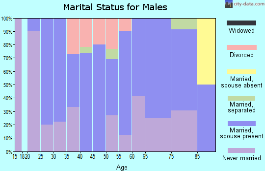 Zip code 58218 marital status for males