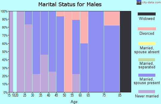Zip code 58222 marital status for males