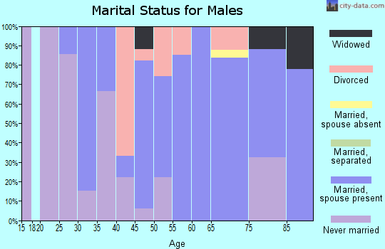 Zip code 58231 marital status for males