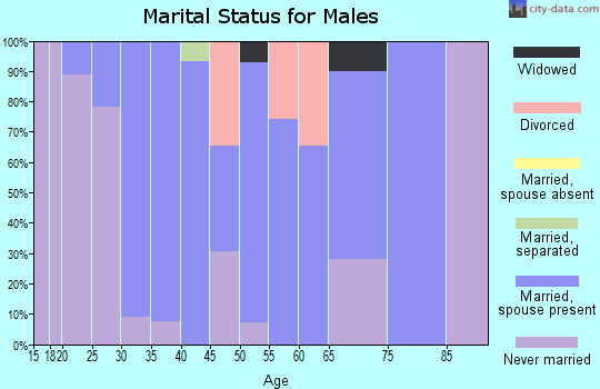 Zip code 58243 marital status for males