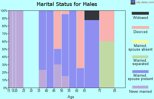 Zip code 58244 marital status for males
